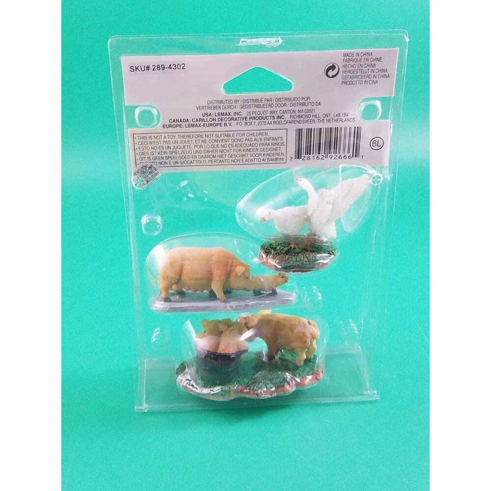 Lemax Village Collection Figurines Farm Animals Pigs Goose #92666 NIP